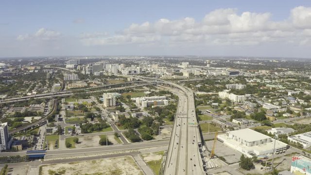 Aerial Miami highway interchange I95 and Dolphin Expressway
