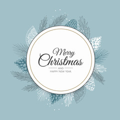 Merry Christmas background with christmas element. Vector illustration