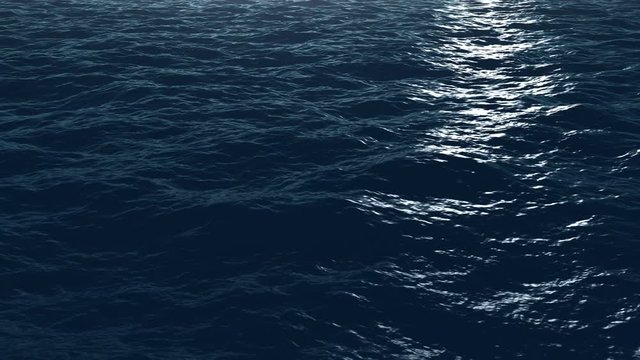 Slow motion dark blue ocean water surface. Seamless looping background (4K,ultra high definition seamless loop), slow motion