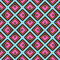 Color decorative seamless pattern with geometric ornamnet. Vector illustration