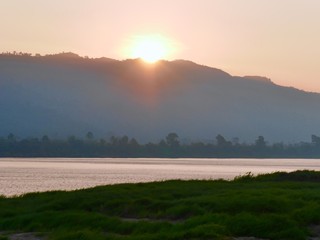 sunset in the mountains, Rural mountain views