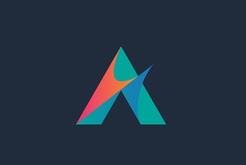 Abstract triangle letter A logo design template vector graphic
