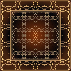 Decorative print with geometric pattern. Vector illustration