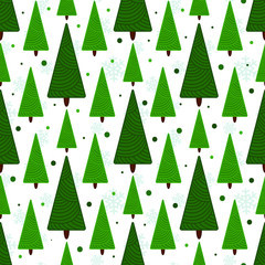 Vector seamless winter pattern with christmas trees; winter background for fabric, wrapping paper, textile, wallpaper, greeting card, gift box, web design.
