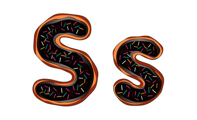 Obraz premium The letters are made as ginger cookies coated with chocolate and sprinkles.