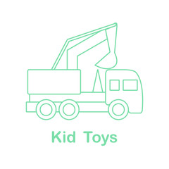 Vector kid toys excavator Construction Game Play