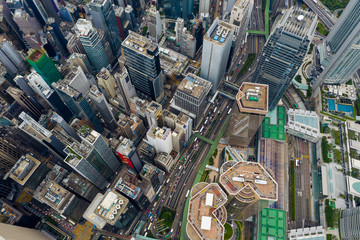 Top view Hong Kong city