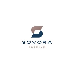 s letter initial logo vector icon illustration overlap overlapping style