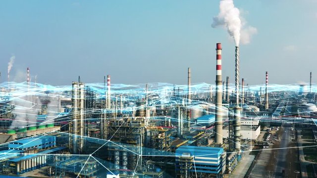Smart factory concept. Communication network. INDUSTRY4.0