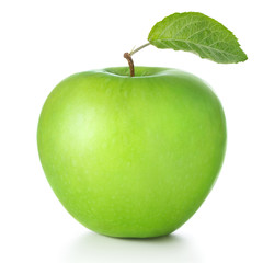 green apple isolated on white background - obrazy, fototapety, plakaty