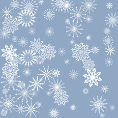 Fototapeta premium New Year background vector with falling snowflakes