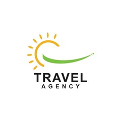 travel agency logo concept, design vector icon, holiday logo template