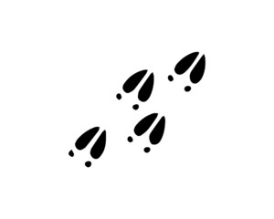 Deer and moose tracks black silhouette. Vector animals footprint set isolated on a