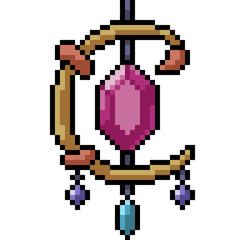 Fototapeta premium vector pixel art charm talisman