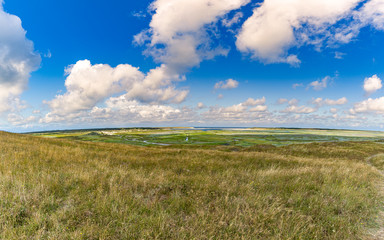 Panorama Of Protected Salt Marsh Area De Slufter Texel