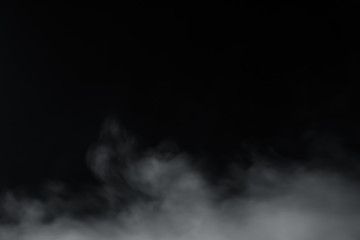 Smoke come from bottom on black background. Like soft blur fog