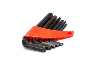 Hex wrench isolated on white background