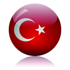 Turkish flag glass icon vector illustration