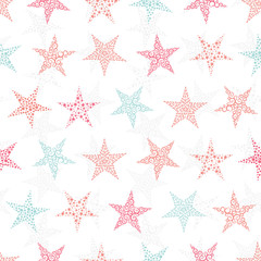 Beautiful Snowflakes seamless pattern - hand drawn, great for Christmas or New Years themed fabrics, banners, wrapping paper, wallpaper or cards - vector surface design