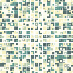 Mosaic geometric seamless pattern in color. The texture consists of squares. On white background. Graphic design element. - 302420112