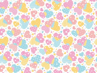 Foto op Canvas Pattern swatche, a fun party_pink & yellow © acuta