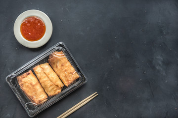 Fried Chinese Traditional Spring rolls food take away