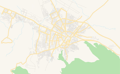 Printable street map of Tebessa, Algeria