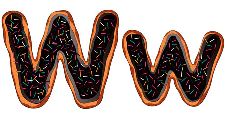 The letters are made as ginger cookies coated with chocolate and sprinkles.