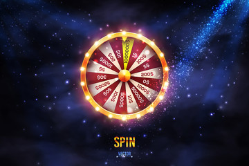 Realistic 3d spinning fortune - obrazy, fototapety, plakaty