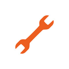Isolated construction wrench icon flat design
