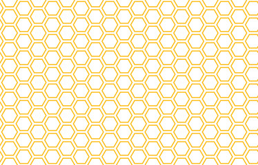 Bee honey comb background seamless. Simple seamless pattern of bee honeycomb cells. Illustration. Vector texture. Geometric print - obrazy, fototapety, plakaty
