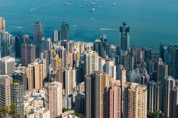 Tall and dense building in Hong Kong Island.