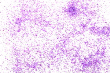 Decorative purple sand pile, isolated on white background, top view