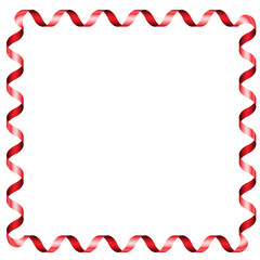 Red Festive Serpentine Ribbons Frame