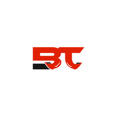 BT Letter Logo Design with Excavator Creative Modern Trendy