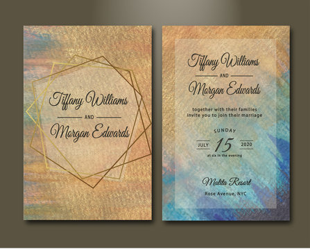 luxury watercolor wedding invitations