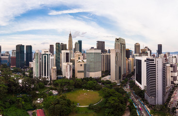 Obraz premium Aerial view of Kuala Lumpur business district skyline in Malaysia
