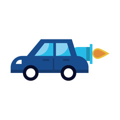 Future car icon flat design
