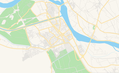 Printable street map of Asyut, Egypt