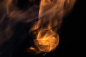 Soft blur flame with some detail made on fire ball on black background. For overlay effect