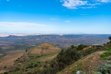 Obraz premium Sicilian Landscape from Mazzarino, Caltanissetta, Sicily, Italy, Europe