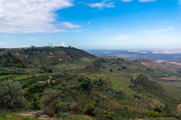 Fototapeta na wymiar Sicilian Landscape from Mazzarino, Caltanissetta, Sicily, Italy, Europe