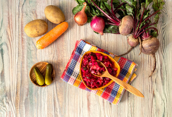 The salad of beetroot close-up