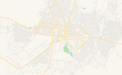 Printable street map of Bobo-Dioulasso, Burkina Faso