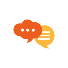 Isolated communication bubble icon flat design