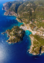 Naklejka premium Aerial of mediterranean island Corfu in Greece