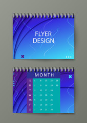 Calendar Template. Abstract background with geometric pattern. Eps10 Vector illustration