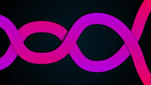 3d rendering of big chain from bent colorful shapes, computer generated background