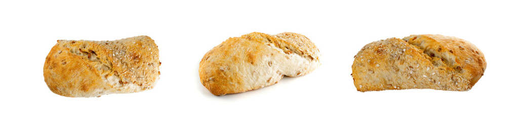 Homemade Traditional Bread Isolated on White Background