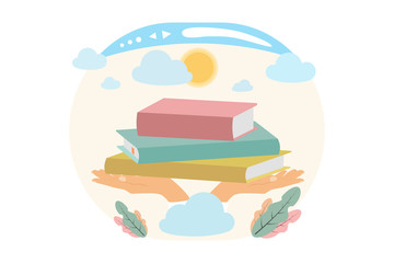 The concept of online education, online training, continuing education courses, online business. Idea of internet activity in cartoon style.  Vector illustration.